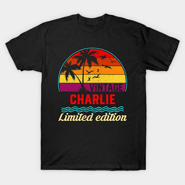 Vintage Charlie Limited Edition, Surname, Name, Second Name T-Shirt by Januzai